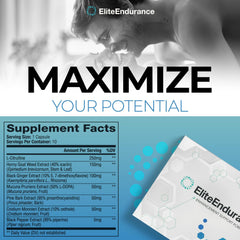 EliteEndurance Black Ginger capsules providing steady energy