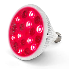 Elitzia infrared bulb front view shows 660nm/850nm spectrum for soothing warmth.