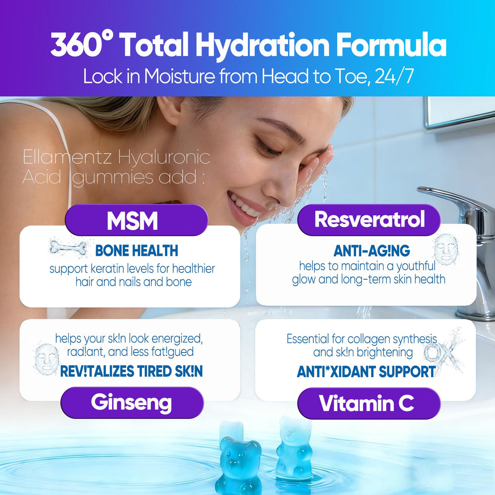 ELLAMENTZ MSM visual emphasizes herbal moisture boost for dewy skin