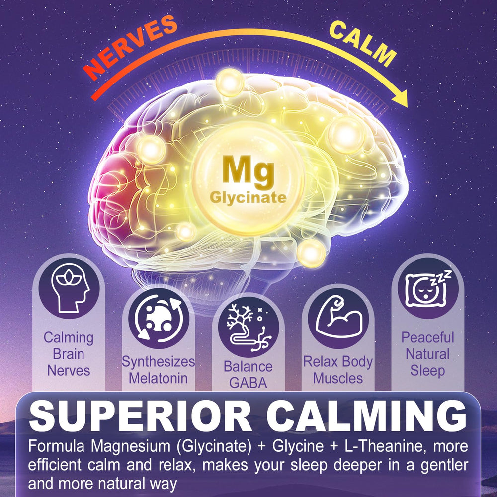 Gummies label showing L-Theanine, Glycine, B6 and Zinc, highlighting the blend.