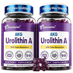 ELLAMENTZ triple-strength Urolithin A bottle supports cellular vitality and antioxidant defense.