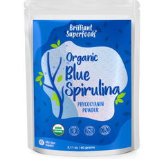 Ellie's Best blue spirulina powder in a jar supports vibrant smoothies.