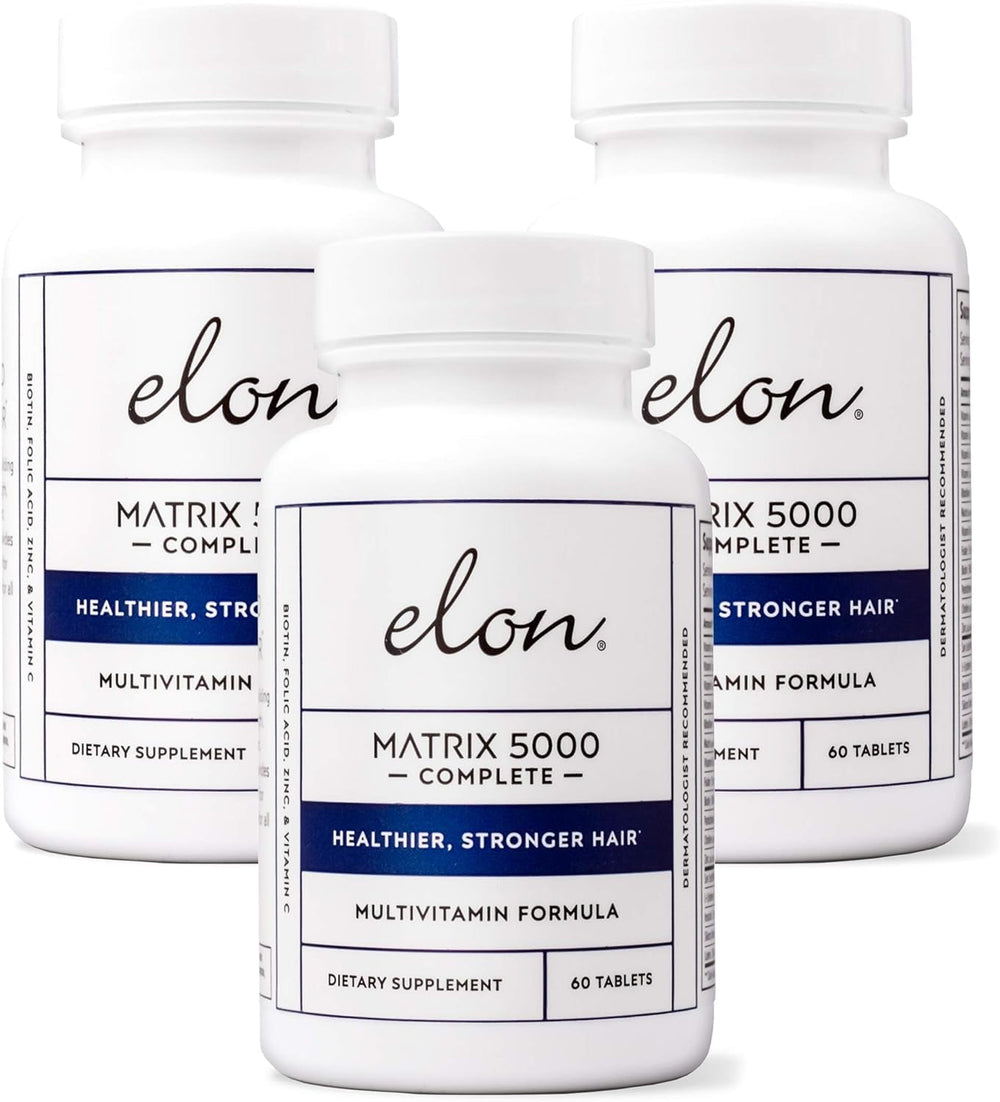 Elon Matrix 5000 bottle front view showing daily hair support