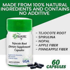 ELVPOTEC Mexican-made label close-up highlighting natural ingredients for digestive health.