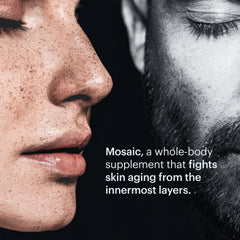 Lifestyle shot of ELYSIUM Mosaic alongside other skincare products.