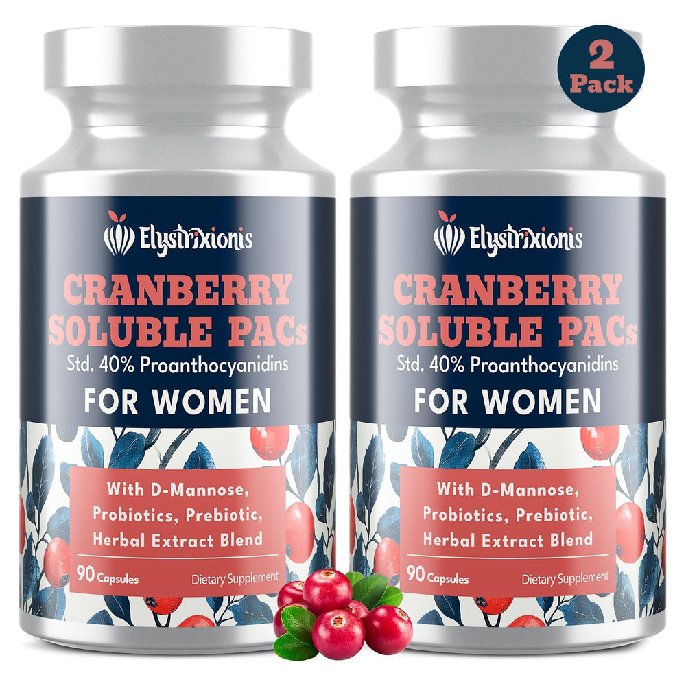 Elystrixionis Cranberry PAC bottle pour supports daily urinary wellness.