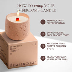 Embercomb 9oz candle designed for long lasting fragrance