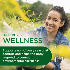 Allergy Health ingredients panel highlights quercetin phytosome and bromelain.