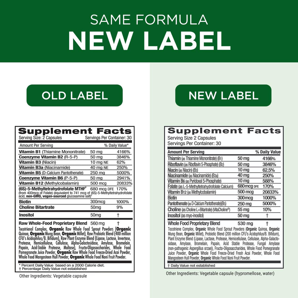 Emerald Labs B-Healthy vegan formulation label focus