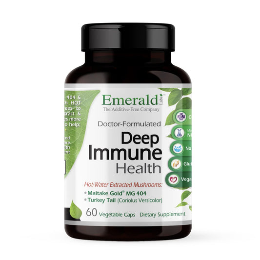Emerald Labs Deep Immune Health bottle shown for easy daily immune support