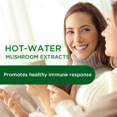 Ingredients panel highlighting Maitake gold mushrooms and Meriva turmeric for immune-friendly support