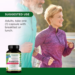Emerald Labs Women's 45+ brain health support badge on the packaging.