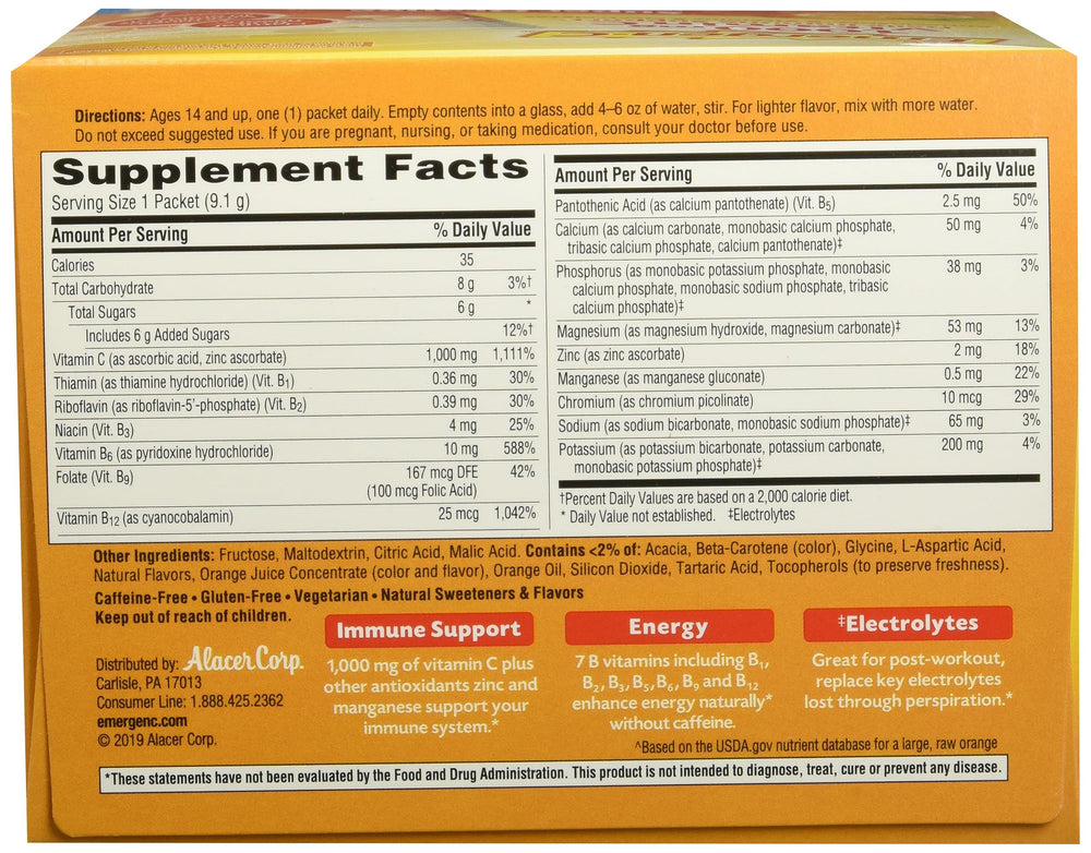 Emergen-C 130213 tub packaging highlights convenient daily vitamin C