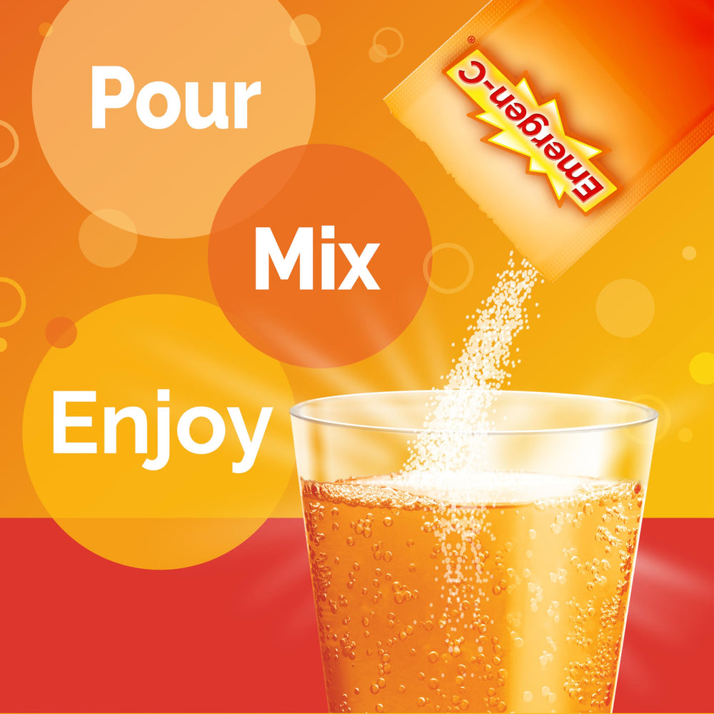 Emergen-C electrolytes help replace sweat losses during workouts with a fruity fizz.