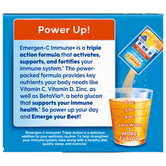 Vitamin D and Zinc noted on Emergen-C Immune+ label