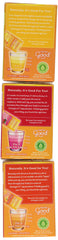 Emergen-C orange packet dissolving in water for a fizzy citrus boost