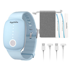 EmeTerm fashion blue wristband worn on wrist for travel comfort