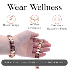EMF Shield Copper Bracelet showing magnetic elements on side for daily wear