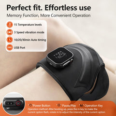 Emicool knee massager with four motors providing broader coverage and deeper relaxation