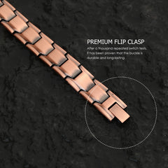 Emmori magnetic bracelet on a wrist shows copper tone and everyday styling.