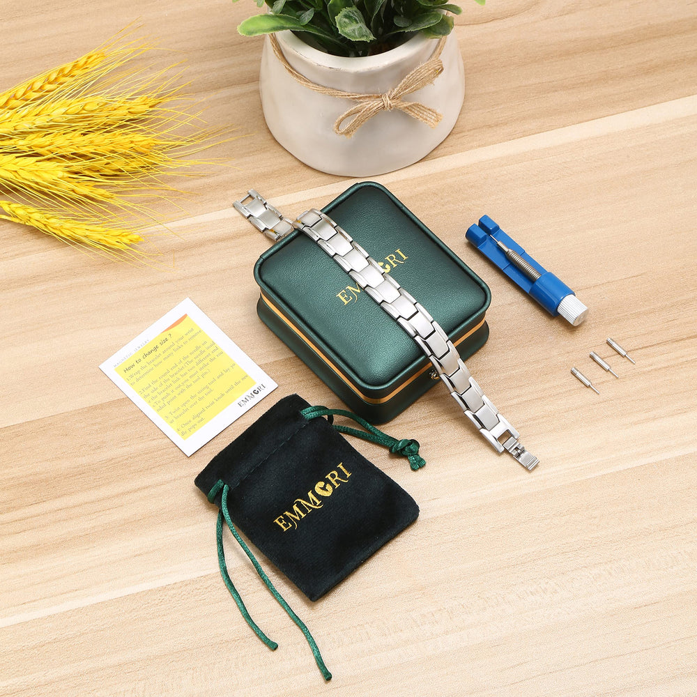 Emmori sizing tool included with bracelet for precise, comfortable adjustment.
