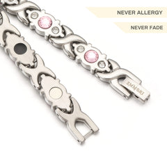 Emmori crystal silver magnetic bracelet worn daily for versatile styling