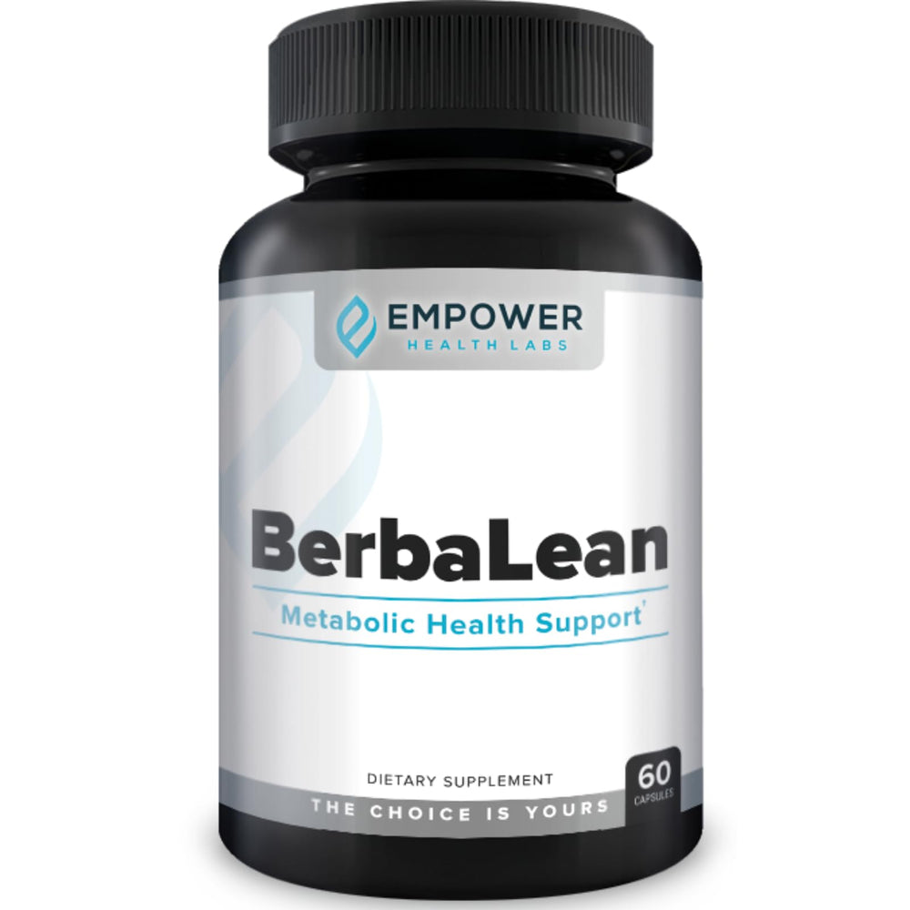 Empower Health NewBerbaLean bottle front showing 60 capsules for metabolism support.