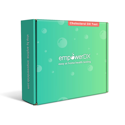 empowerDX cholesterol kit front view for at-home testing convenience