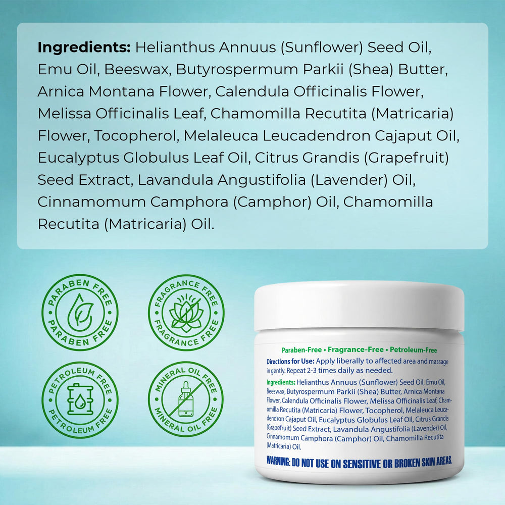 Packaging on shelf signals a simple daily skincare routine with Emu Joy.