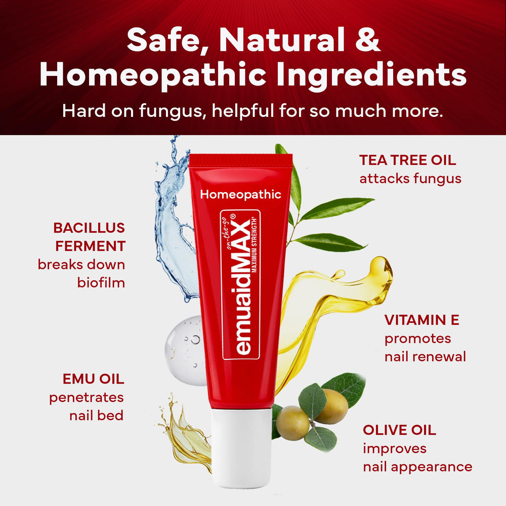 EMUAIDMAX product with Vitamin E for nail and skin support.