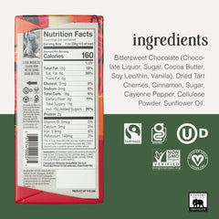 Endangered Species Chocolate bar cinnamon cayenne cherries cross-section reveals rich texture