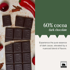 Endangered Species Chocolate bar cinnamon cayenne cherries foil wrap suggests gift-ready packaging