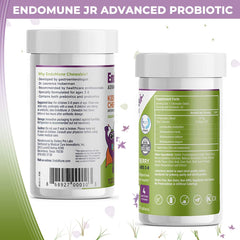Endomune Jr Advanced strawberry-chews close-up shows tasty format for easier daily use.