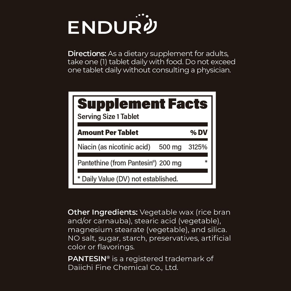 Endur-Thine Niacin packaging view emphasizes USA-made quality