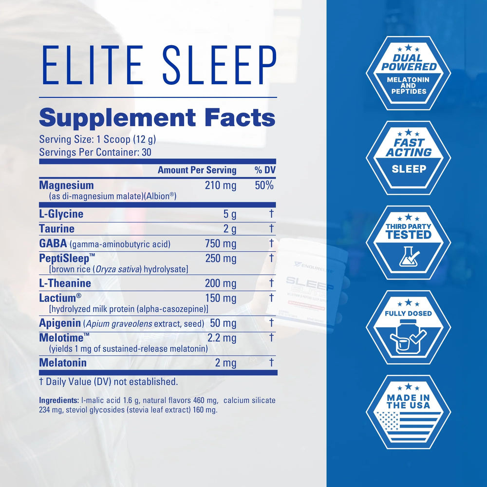 EndurElite Sleep Elite dual-release melatonin supports sleep onset and duration