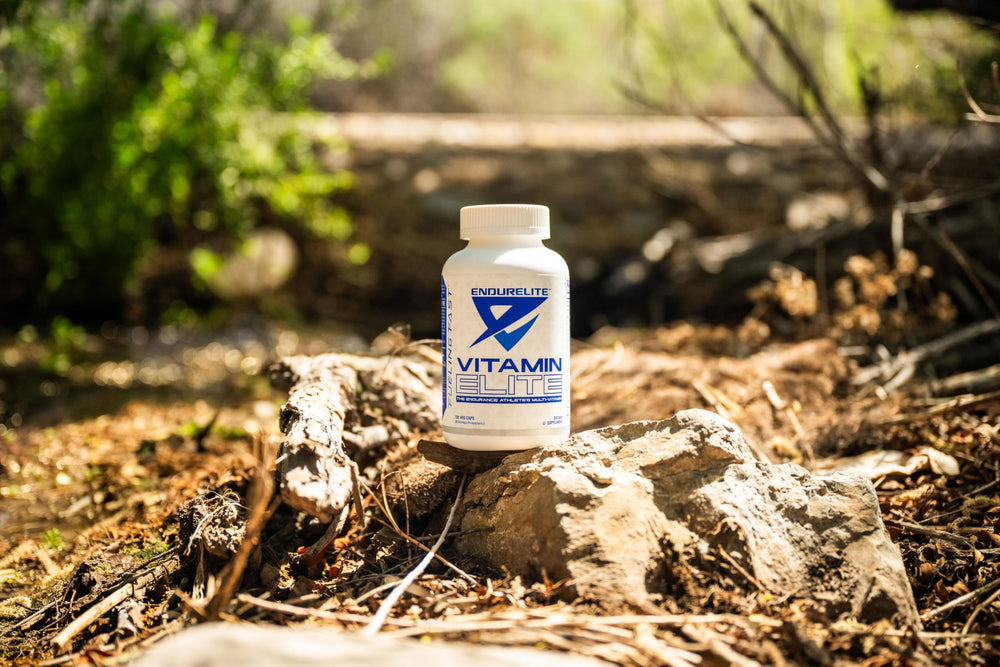Illustration of EndurElite greens and fruits blend for daily nutrition.