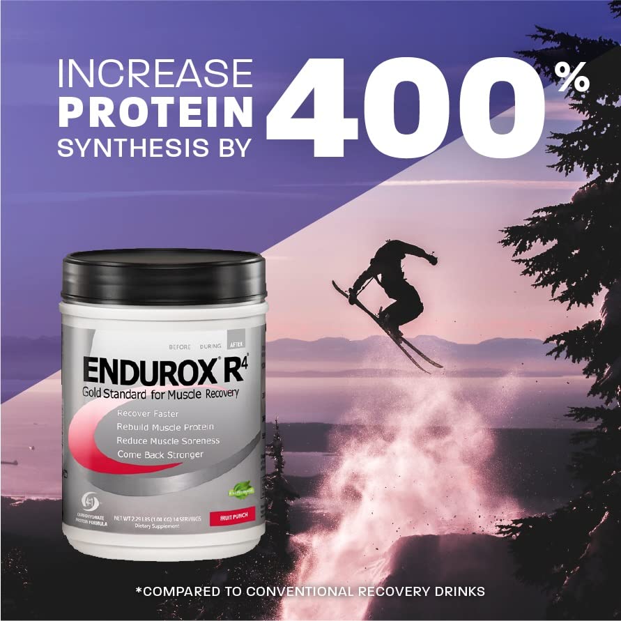 Endurox R4 lemon-lime powder being mixed for hydration and endurance