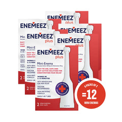 Enemeez Plus packaging with label highlighting docusate and benzocaine.