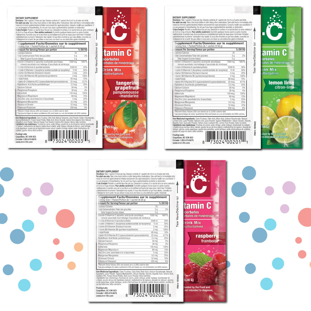 Ener-C electrolyte hydration packets illustrate mineral balance for workouts.
