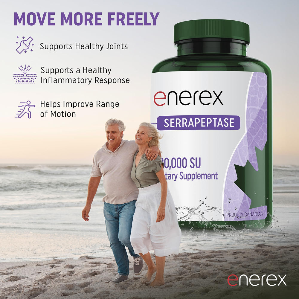 Enerex serrapeptase bottle details 6-month supply in label