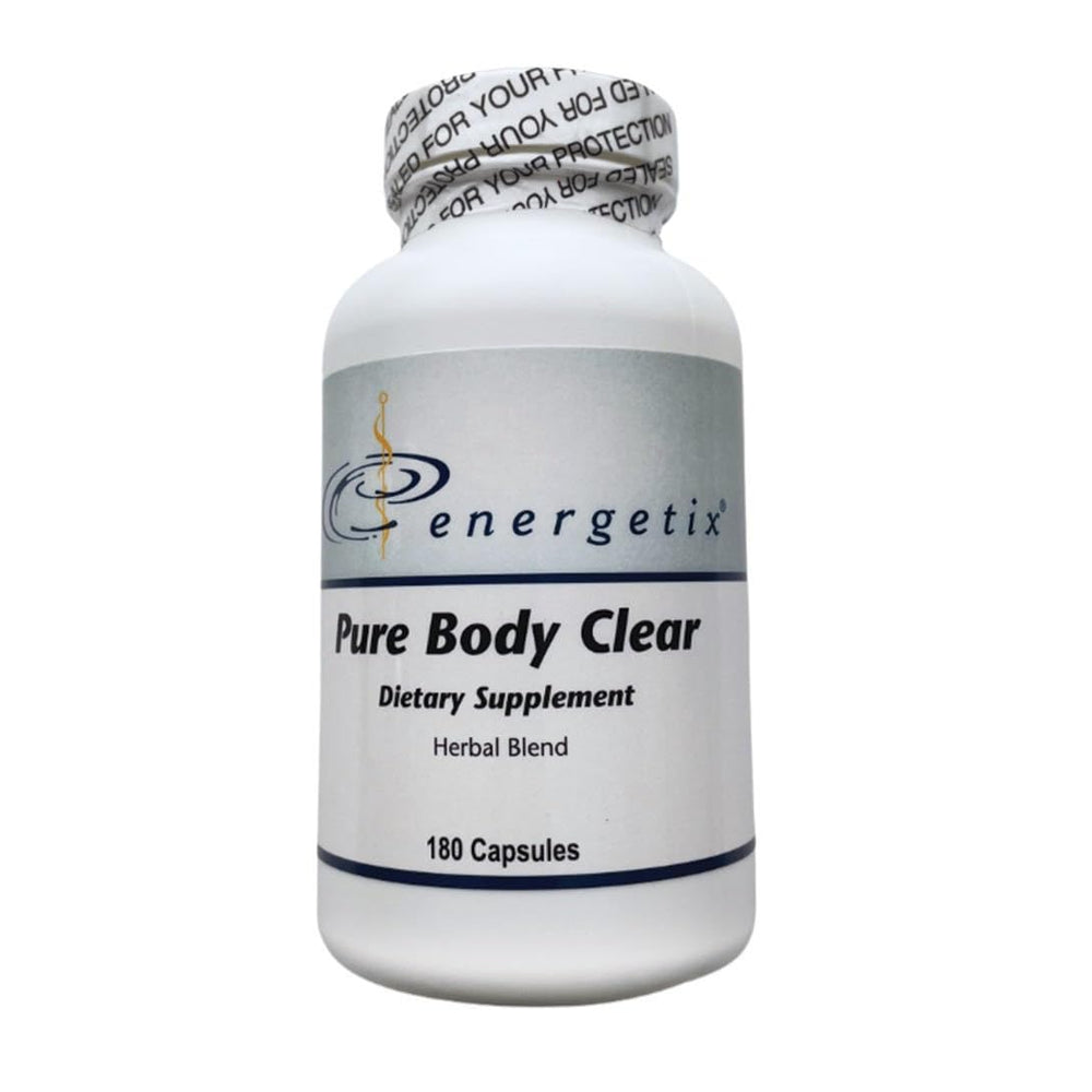 Energetix Pure Body Clear capsules close-up for daily wellness routines.