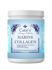 Energy Essentials Catie's Marine Collagen bottle for daily beauty support with sustainable cod collagen.