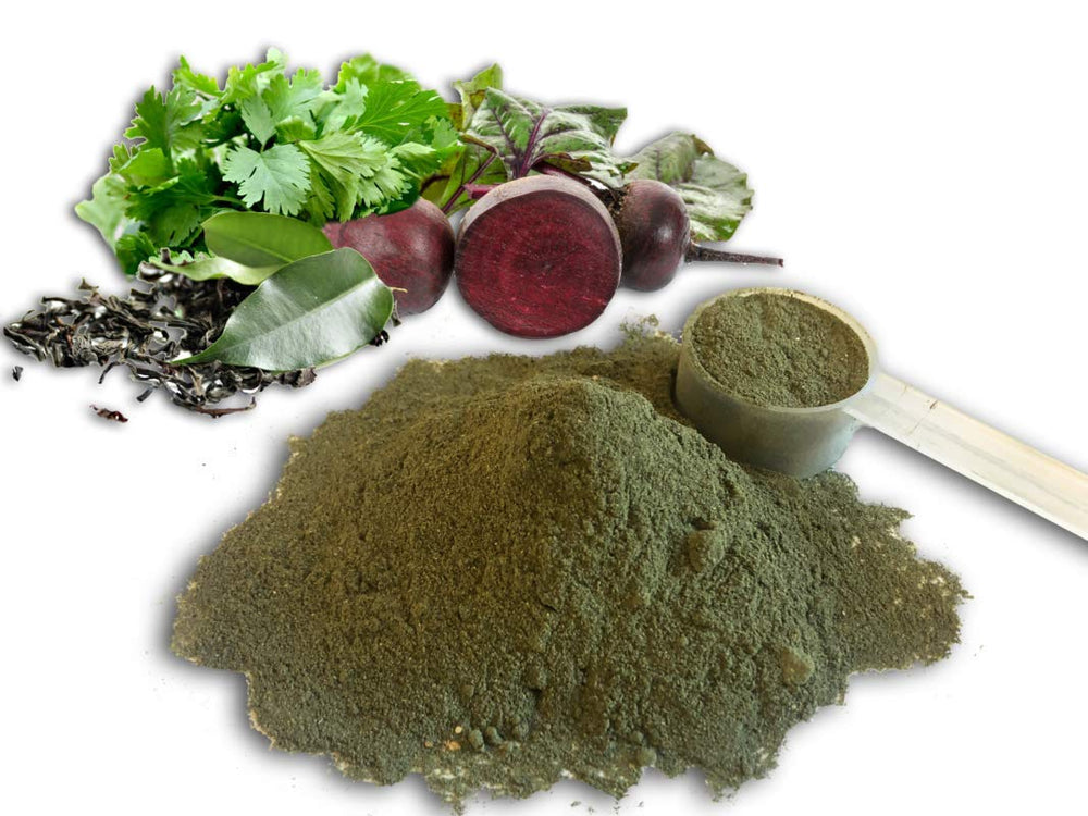 Energy Essentials Catie's Organic Greens ingredients herbs closeup, supports balanced meals.