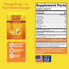 Energy Rocks portable sachet, carryable energy companion for everyday tasks.