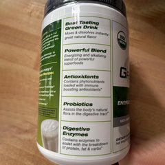 EnergyFirst Greenergy label shows USDA Organic and gluten-free quality