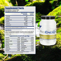 EnergyFirst vanilla label close-up showing gluten-free, all-natural ingredients.