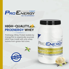 EnergyFirst scoop of vanilla whey powder with zero sugar and keto-friendly use.