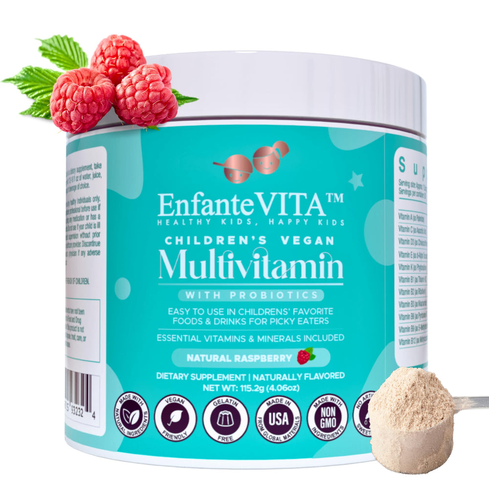 EnfanteVITA all-in-one kids vitamins powder tub for convenient daily nutrition
