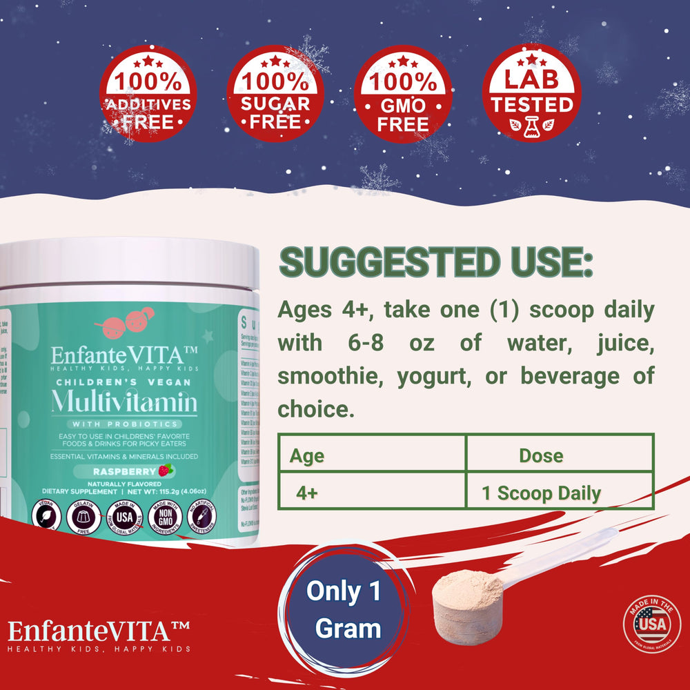 EnfanteVITA gut health probiotics illustration emphasizing digestive balance for kids