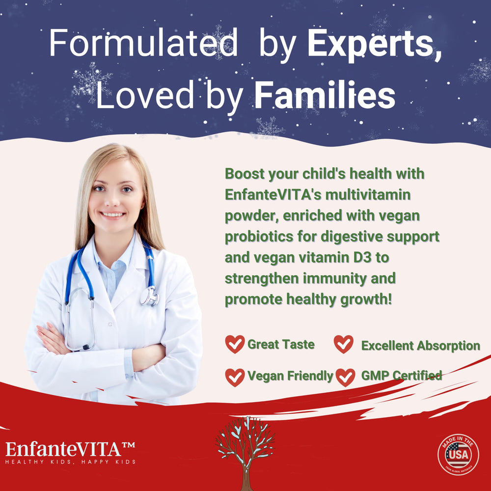 EnfanteVITA raspberry flavor visual suggesting tasty, sugar-free nutrition for picky eaters